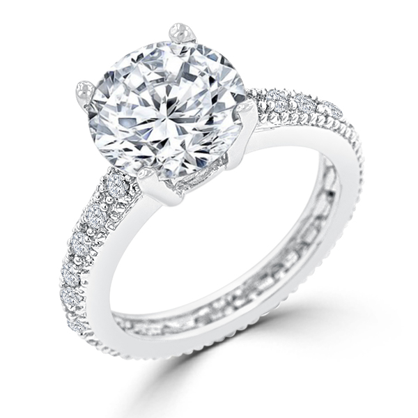4.27 CT CZ Stunning Micropave Engagement Ring