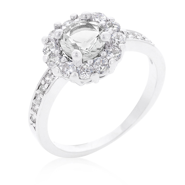 Bella Tore 1 Carat CZ Halo Engagement Ring