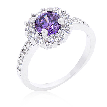 Fashion Lavender Cheap Halo Engagement Ring