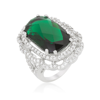 Green Cocktail Crest Ring 25.8 CT