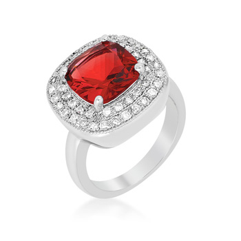 Classic Red Bridal Cocktail Ring 4.1 CT