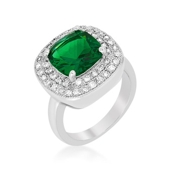 Classic Green Bridal Cocktail Ring 4.1 CT
