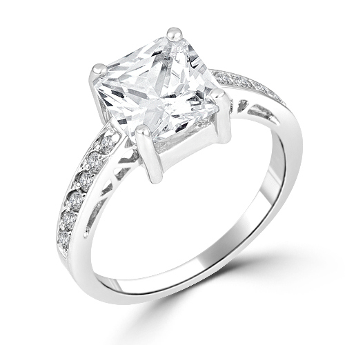 Cubic Zirconia Princess Cut Engagement Ring