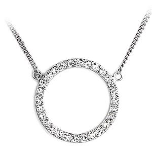 Silver Tone Fashion Necklace Clear Crystal