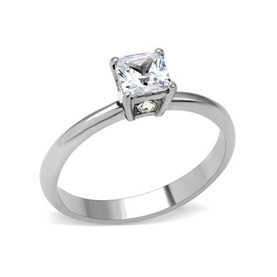 Traditional Solitaire Engagement Ring with Princess Cut CZ Stone