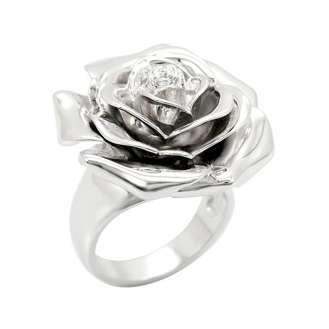 Silver Tone Flower Fashion Ring