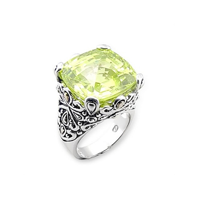 Sterling Silver .925 Ring Apple Yellow CZ