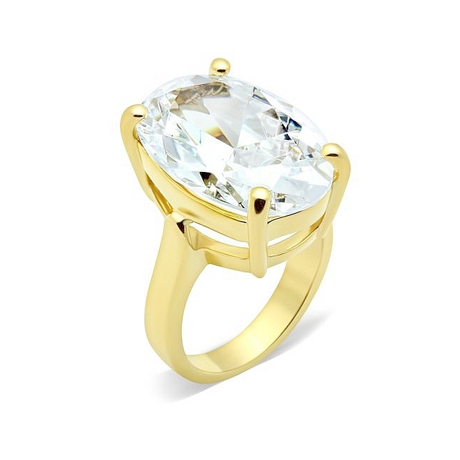 14K Gold Plated Fashion Ring Clear CZ