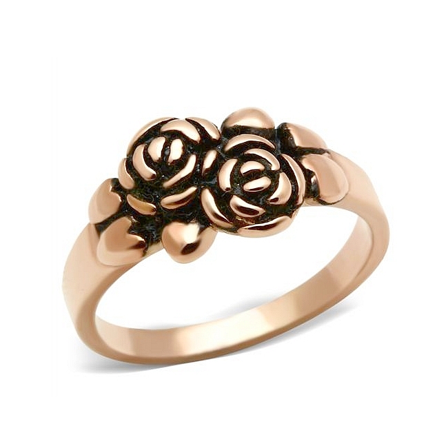 14K Rose Gold Plated Flower Fashion Ring