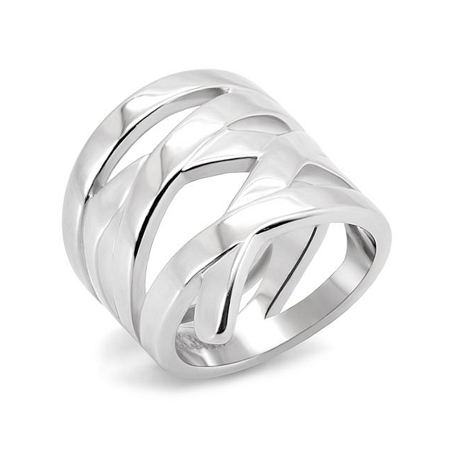 Extraordinary Silver Tone Modern Fashion Ring