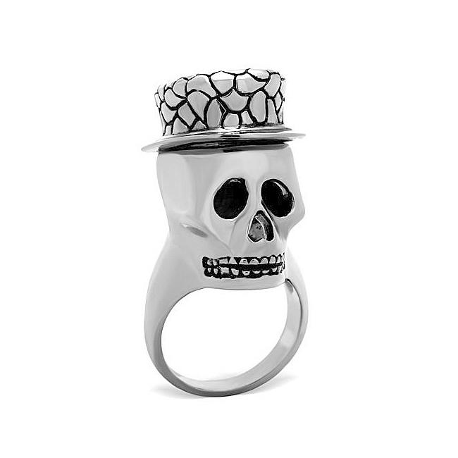 Silver Tone Skull Fashion Ring