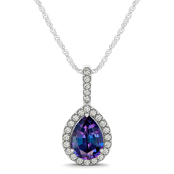 Classic Drop Necklace with Pear Cut Alexandrite Pendant