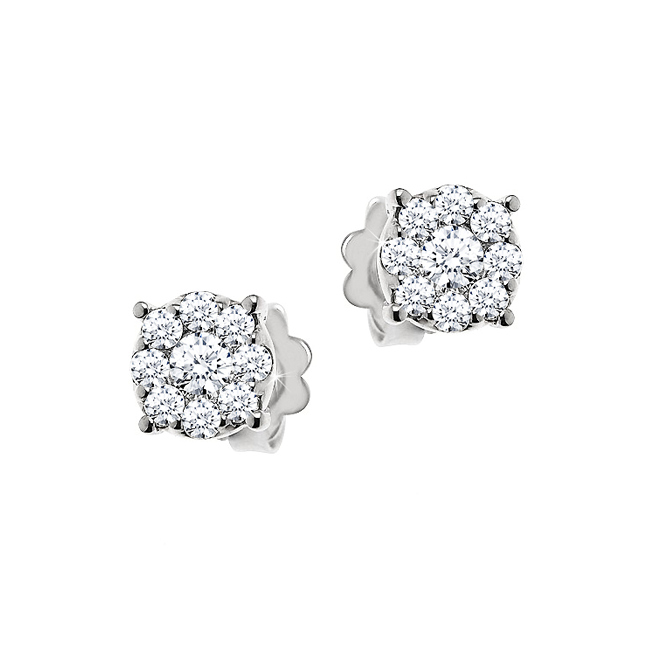 Stud Diamond Earrings 0.44CT - Made In Italy