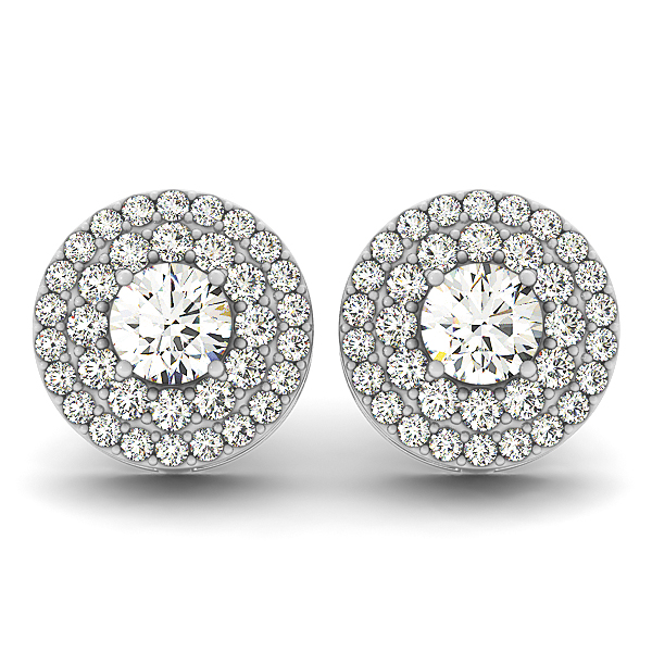 Luxury Halo Diamond Stud Earrings
