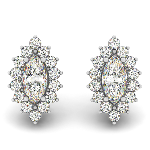 Marquise Stud Diamond Earrings