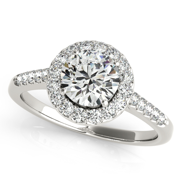 Attractive Classic Round Cut Halo Diamond Engagement Ring