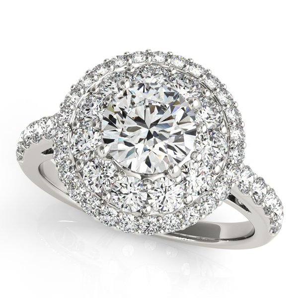 Unprecedented Halo Side Stone Round Cut Engagement Ring