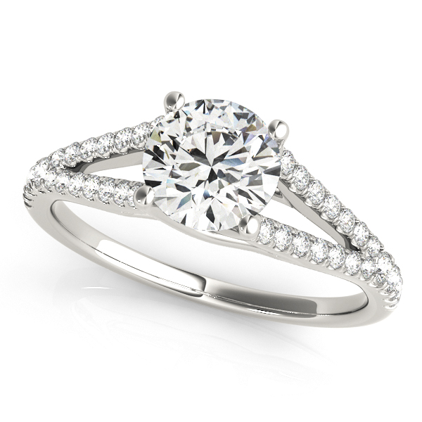 Modernized Split Shank Side Stone Diamond Engagement Ring