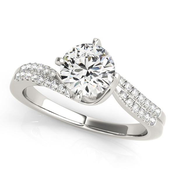 Duet Side Stone Bypass Diamond Engagement Ring Prong Setting