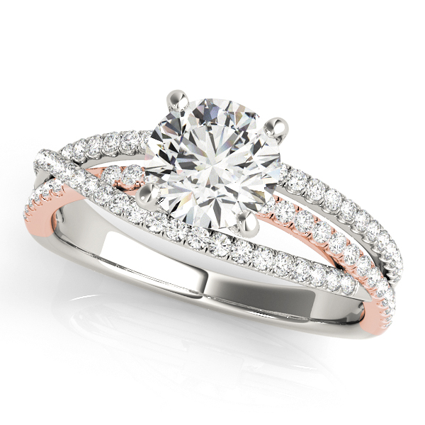 Unique Split Shank Diamond Engagement Ring with Crossband