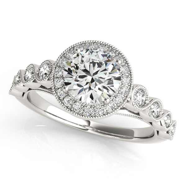 Magnificent Vintage Filigree Diamond Halo Engagement Ring