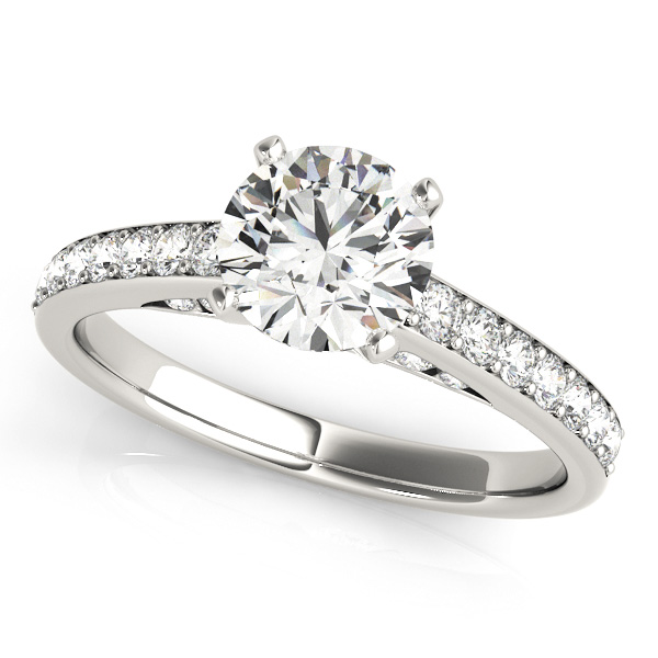 Side Stone Engagement Ring Accent Stones Under Shoulders
