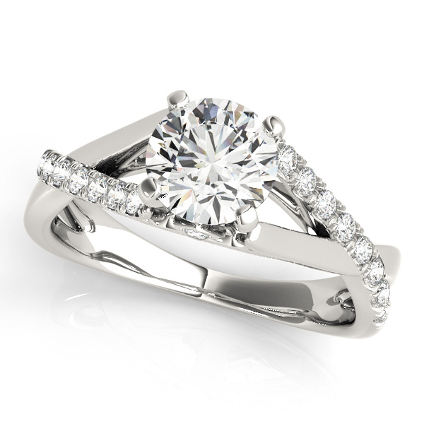 Exclusive Infinity Side Stone Round Diamond Engagement Ring