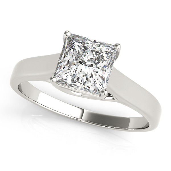 Princess Cut Solitaire Engagement Ring with Trellis Setting