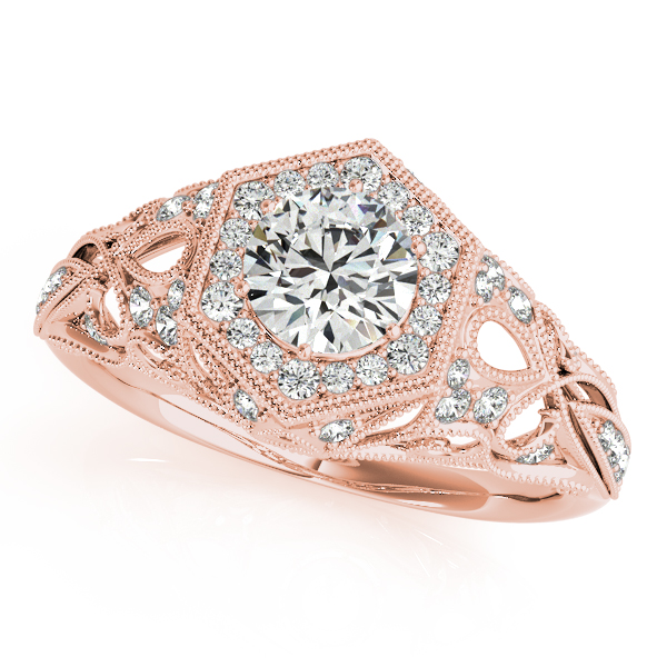 Edwardian Antique Style Halo Diamond Engagement Engagement Ring