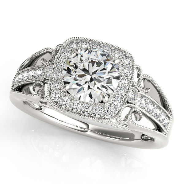 Extraordinary 1 Carat Royal Vintage Diamond Halo Engagement Ring