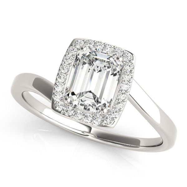 Emerald Cut Engagement Ring with Emerald Cut Diamond Bypass