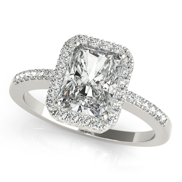 Avant-Garde Emerald Cut Halo Diamond Engagement Ring