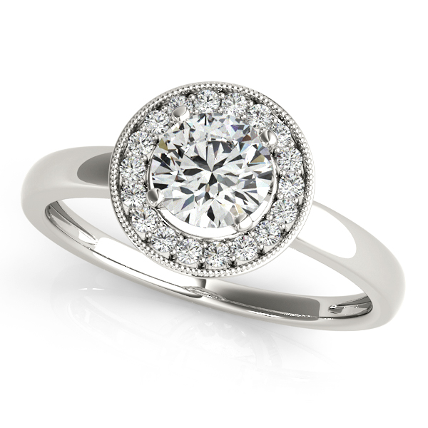 Fancy Round Halo Engagement Ring