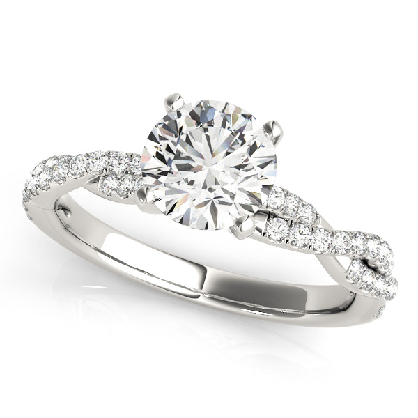 Twist Shank Infinity Side Stone Diamond Engagement Ring