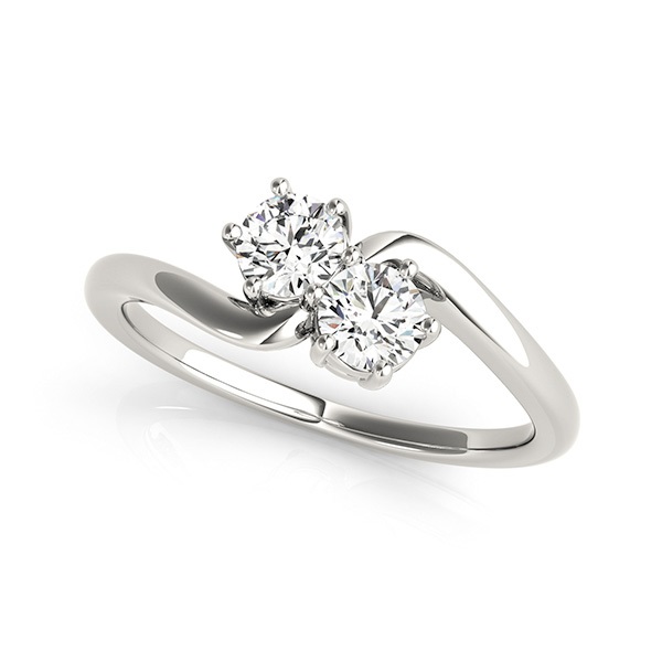 Two Stone Engagement Ring Curved Design