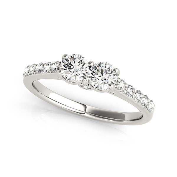 Stylish Two Stone Engagement Ring