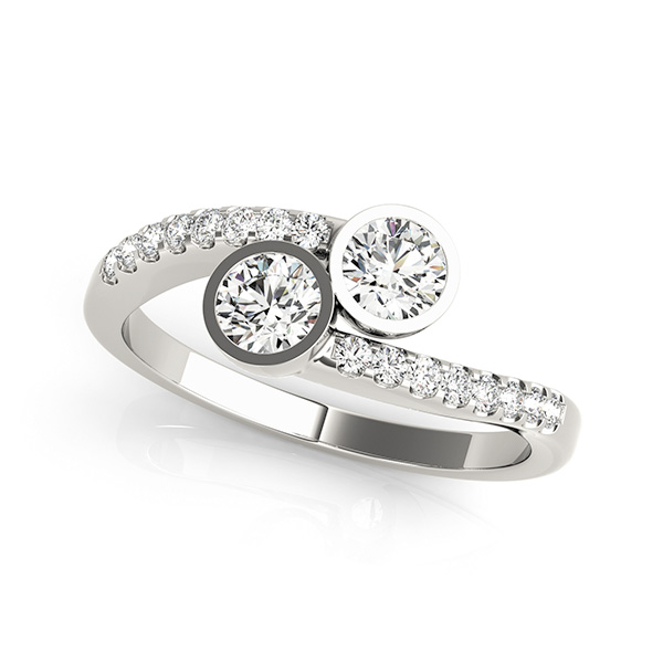 Bezel Set Two Stone Engagement Ring