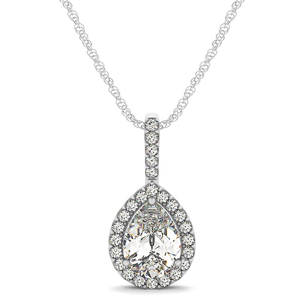 Classic Drop Necklace with Pear Cut Diamond Pendant