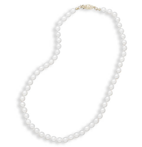 24" 6-6.5mm Grade A Cultured Akoya Pearl Necklace