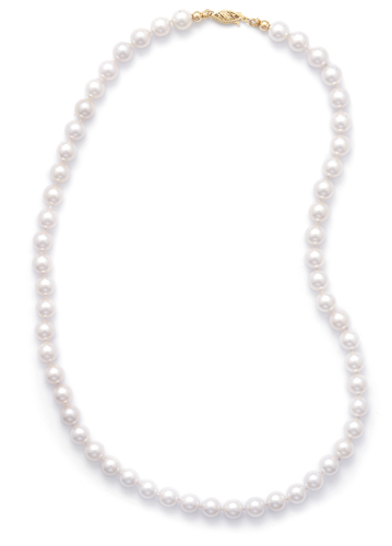 16" 7-7.5mm Grade AAA Cultured Akoya Pearl Necklace