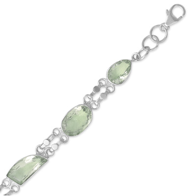 7"+1.5" Extension Green Amethyst Bracelet