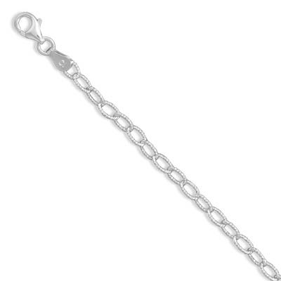 16" Oval Diamond Cut Link Necklace