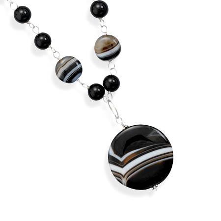 Banded Black Onyx Necklace