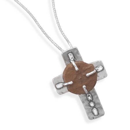 16.5" Cross and Ancient Coin Necklace