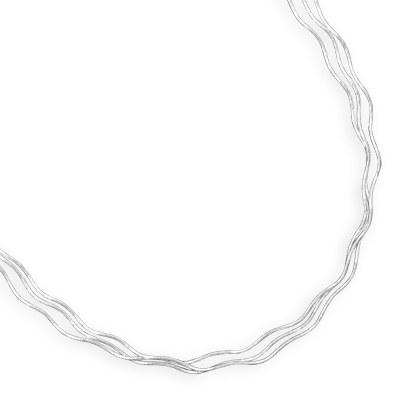 16" Triple Strand Wavy Omega Necklace