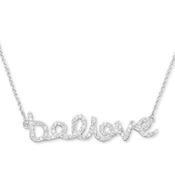 16" CZ "believe" Necklace