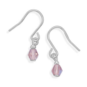 Pink Czech Glass Earrings on French Wire