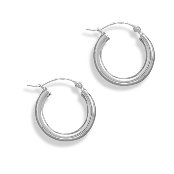 3mm x 18mm Hoop Earrings with Click Closure