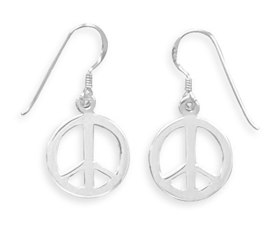 Peace Sign French Wire Earrings