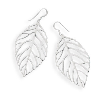 Cut Out Leaf French Wire Earrings